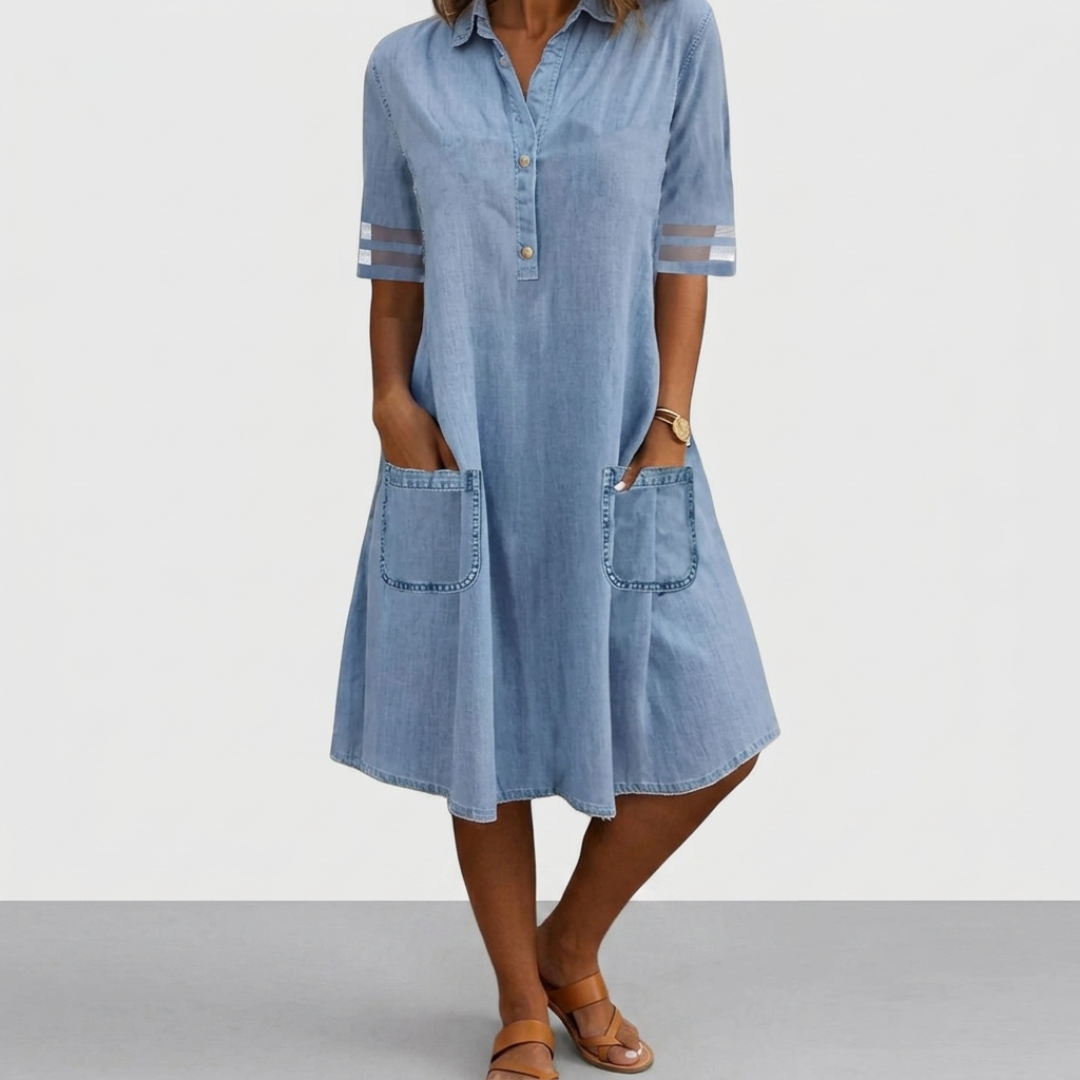BRITTANY | FIGURE FLATTERING DENIM DRESS