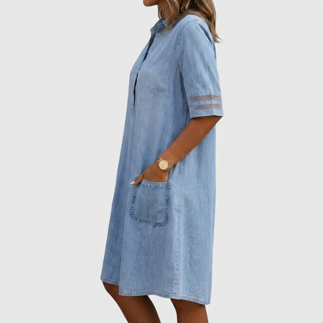 BRITTANY | FIGURE FLATTERING DENIM DRESS