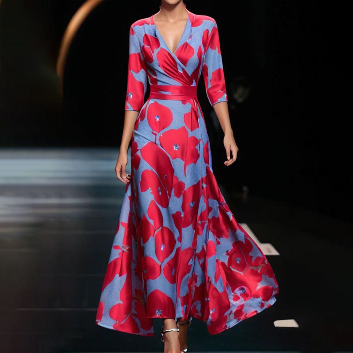 Comfortable dress for every day with V-neck