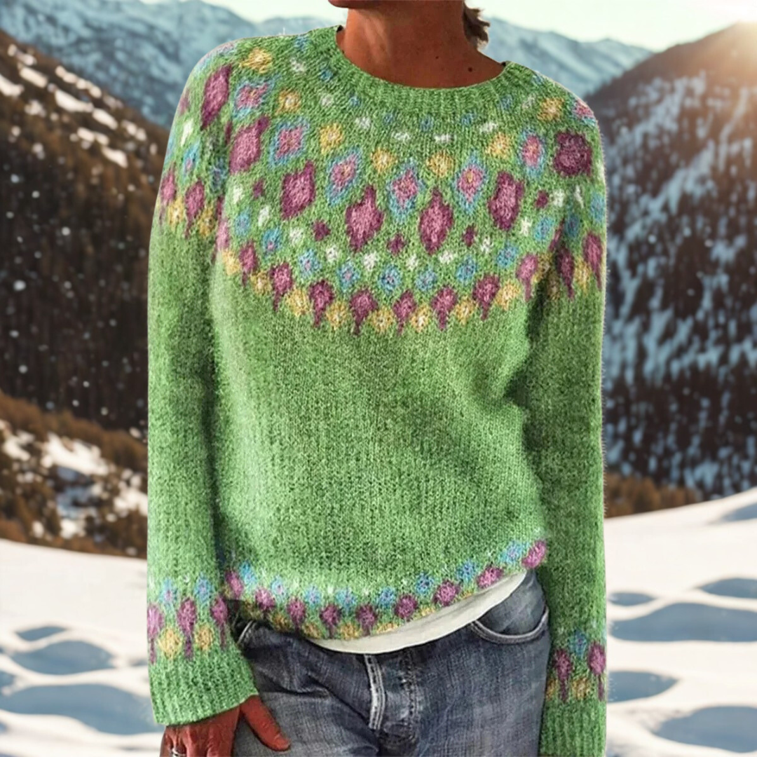 Paige – Traditional Woven Shoulder Sweater