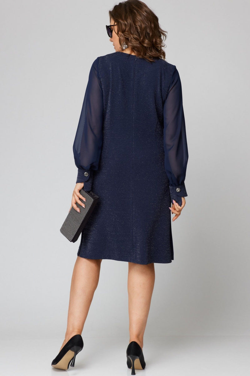 Loredana - Elegant Black Dress with Chiffon Sleeves