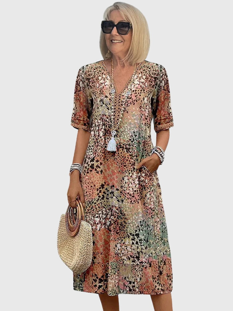 Clara | Elegant Floral Midi Dress