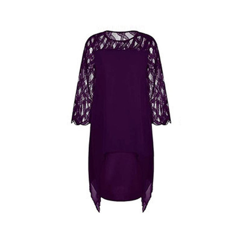 Camilla - Asymmetric Black Dress with Transparent Sleeves