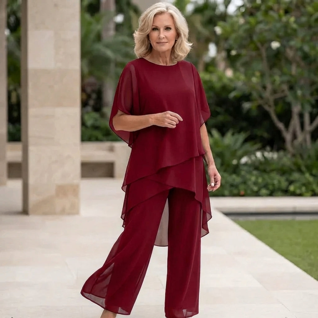 Beatrice | Elegant Palazzo Blouse and Pants Set