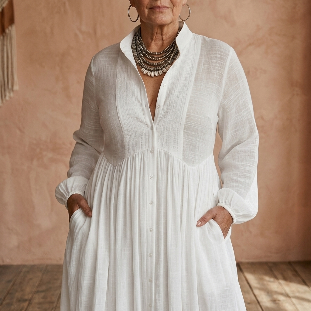 SERENA | FLOWING BUTTON-FRONT MAXI DRESS