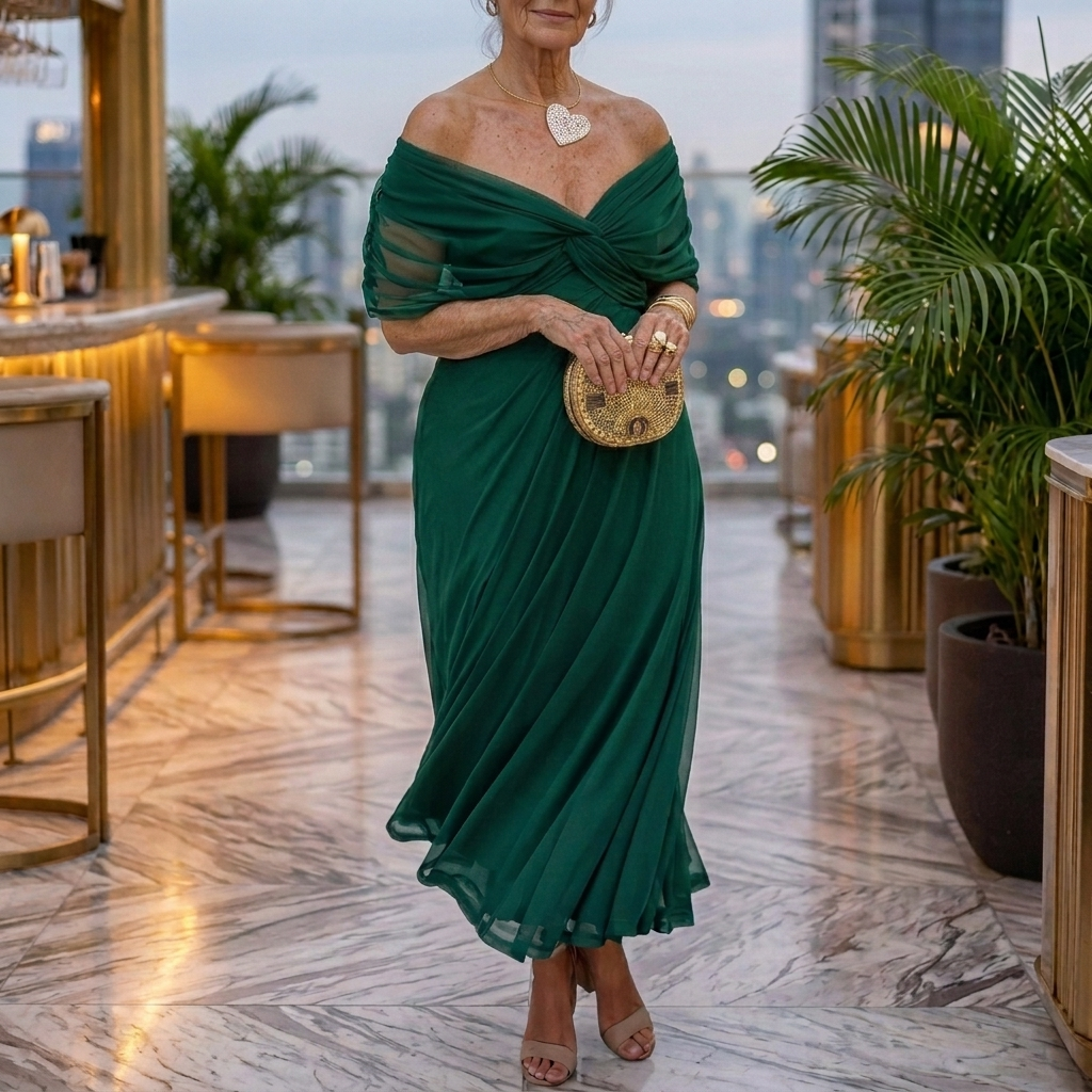 ALONDRA™ | LONG FLORAL DRESS WITH V-NECK