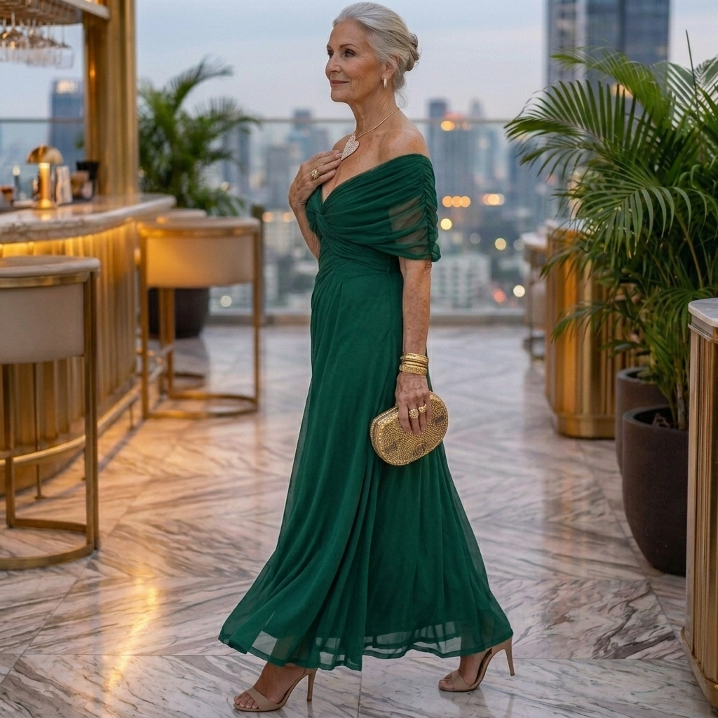 ALONDRA™ | LONG FLORAL DRESS WITH V-NECK