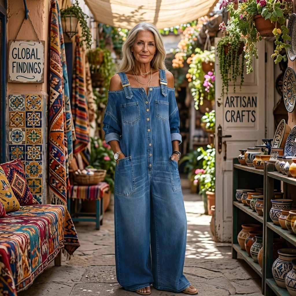 SOPHIA | OFF SHOULDER DENIM JUMPSUIT