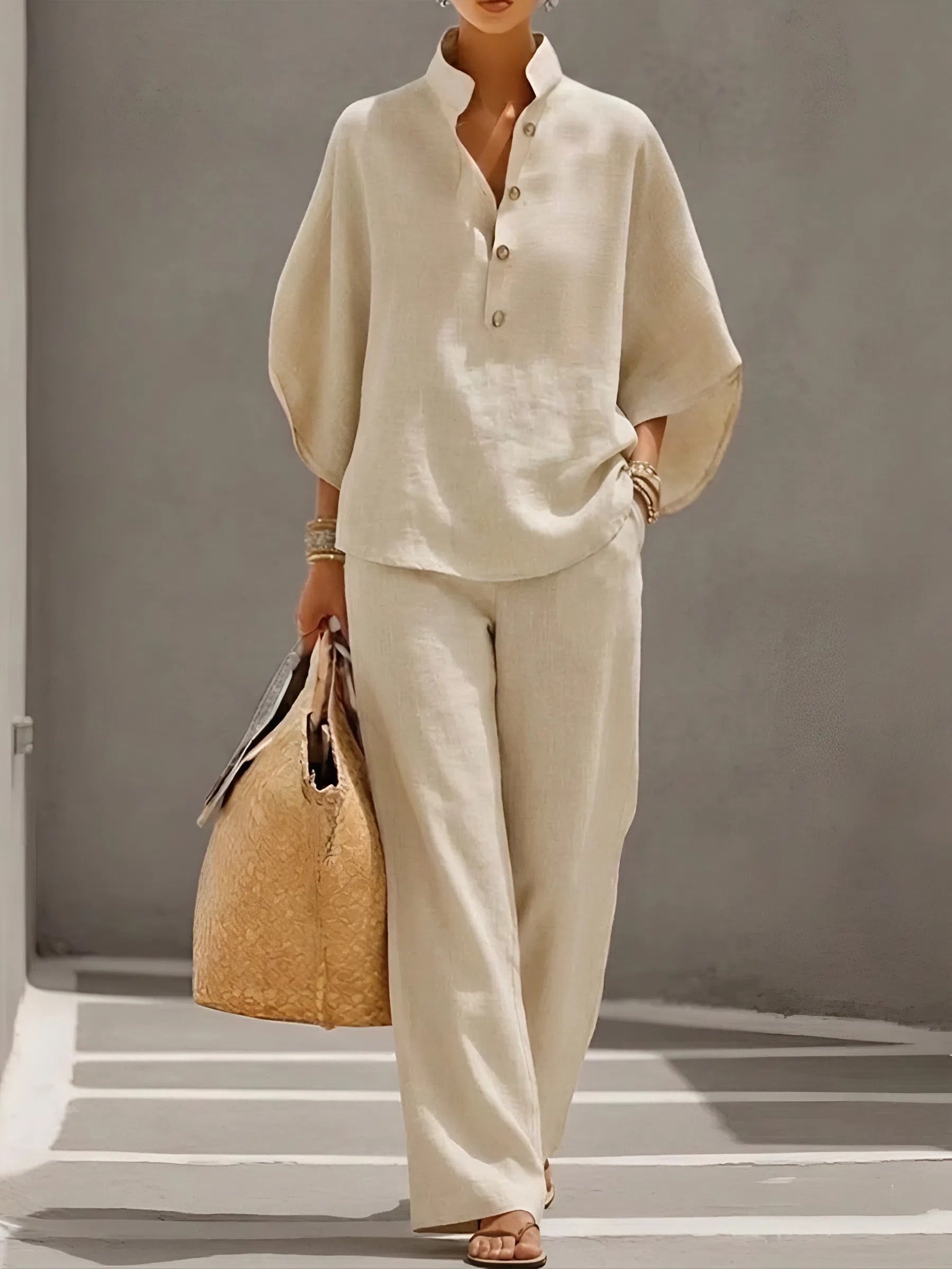 ELLEN™ – LINEN COTTON TWO-PIECE SET