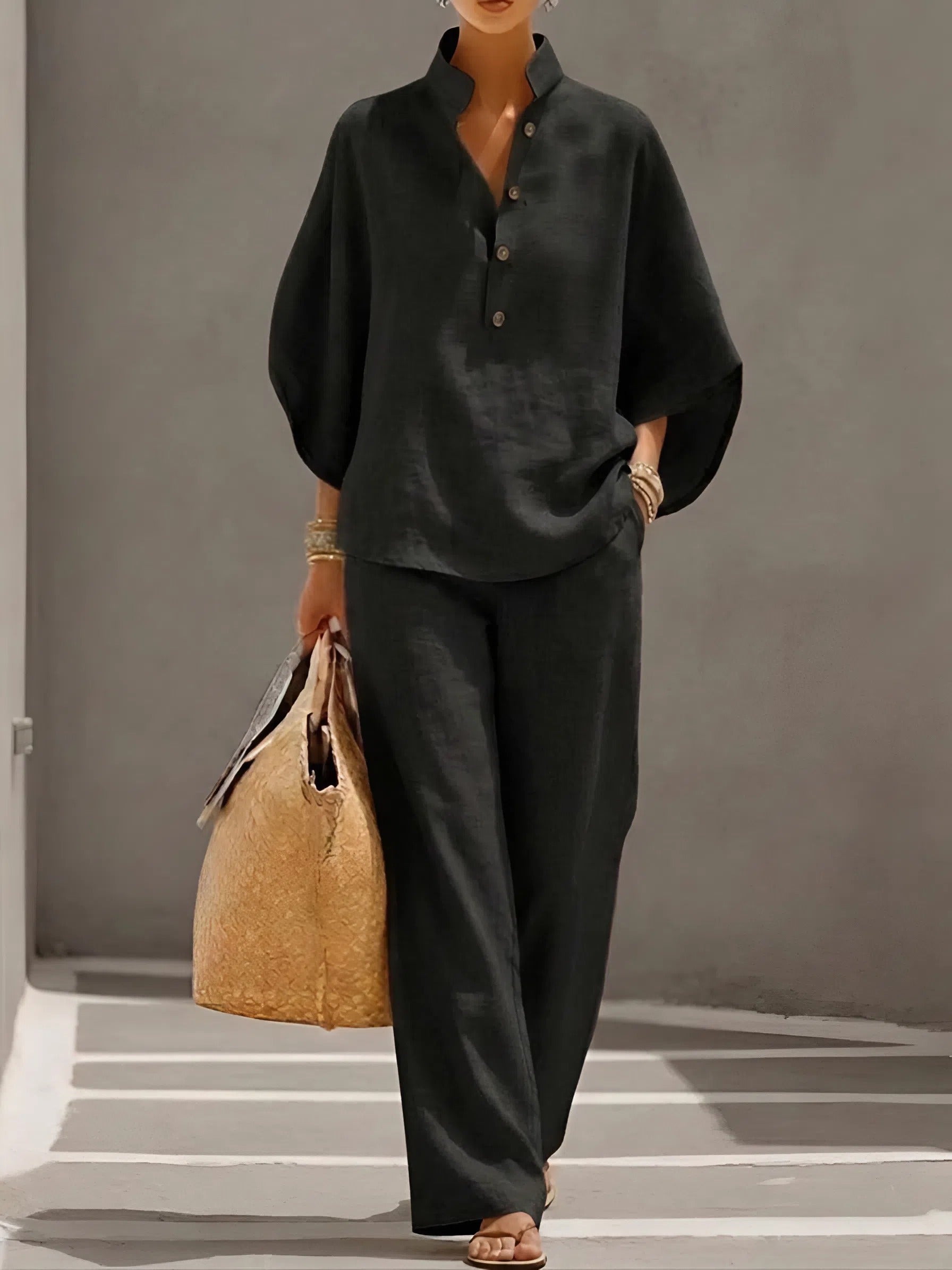 ELLEN™ – LINEN COTTON TWO-PIECE SET