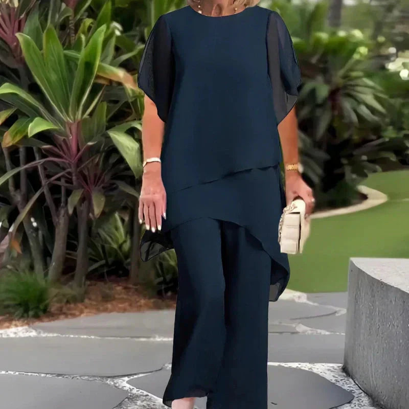 Beatrice | Elegant Palazzo Blouse and Pants Set