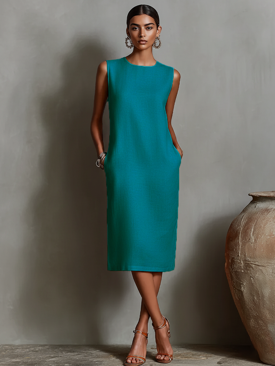 MAUREEN™ | MIDI DRESS WITH POCKETS