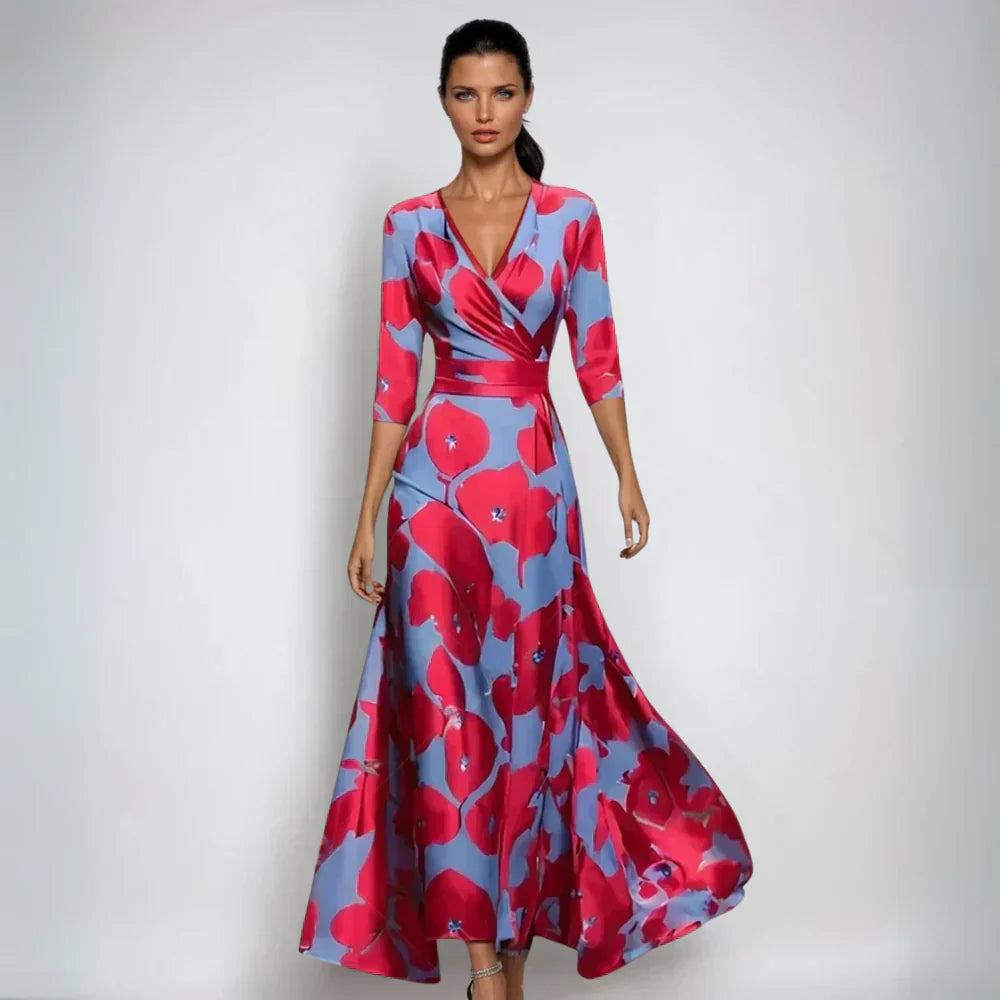 Eliana™ | Elegant Floral A-Line Dress
