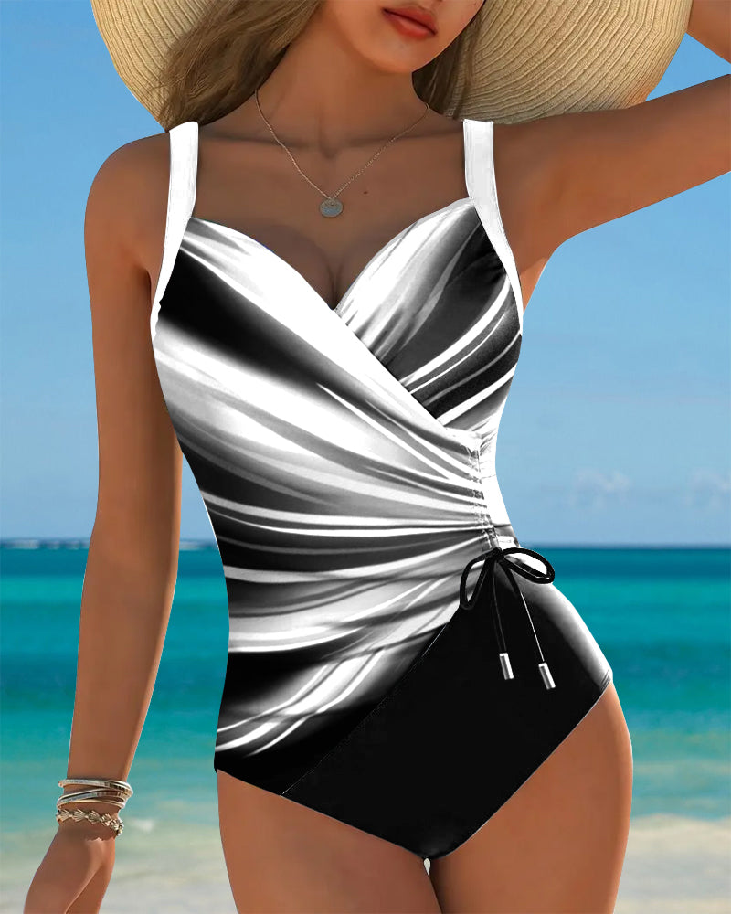 Eleanor | Gradient Drawstring One-Piece Swimsuit