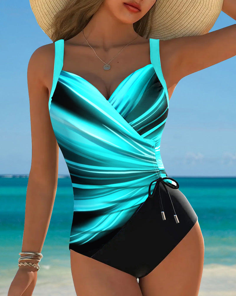 Eleanor | Gradient Drawstring One-Piece Swimsuit