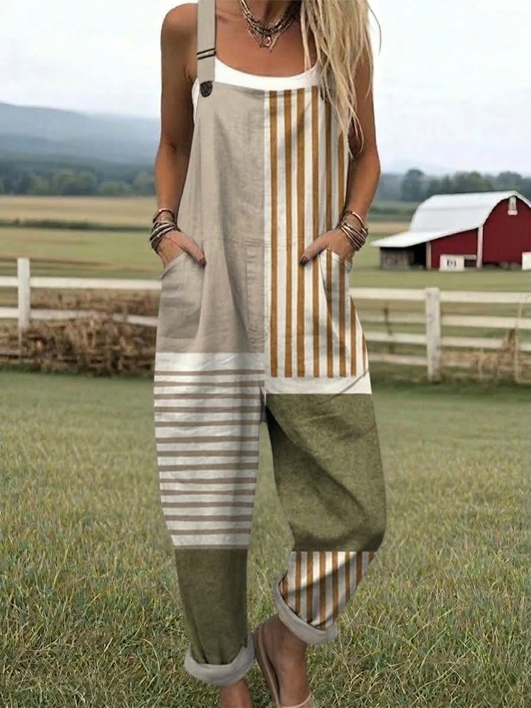 Frederikke -  Striped Relaxed Jumpsuit