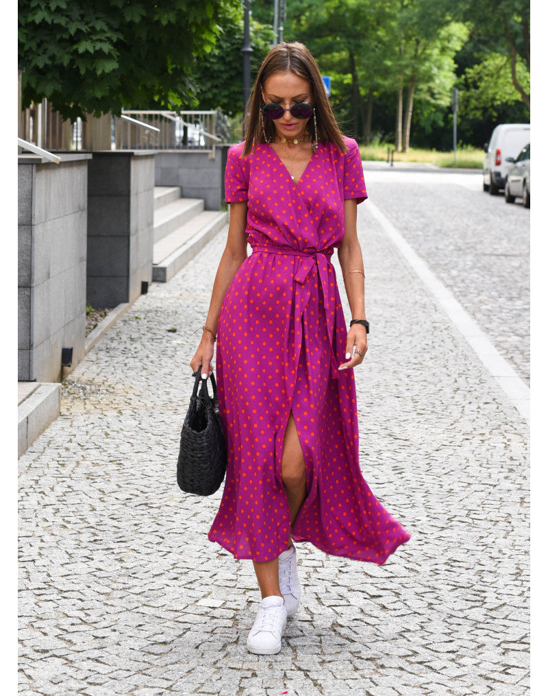 Tzahalit™ | Stylish V-Neck Floral Dress
