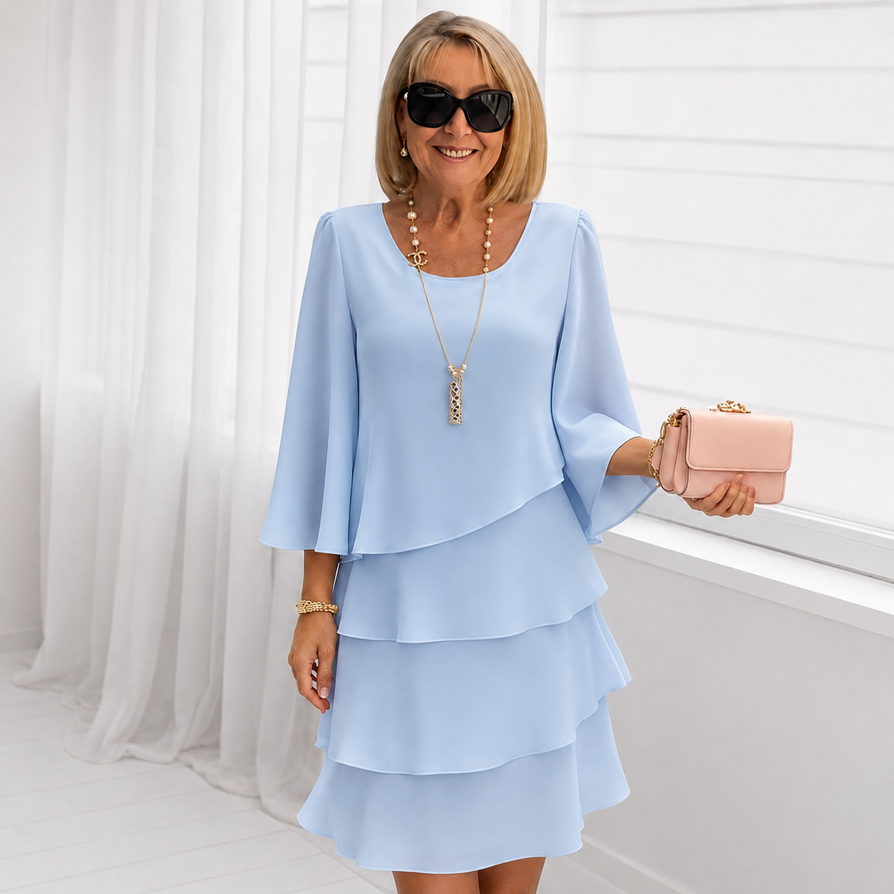 CATHERINE | ELEGANT COMFORT RUFFLE DRESS IN 7 COLORS
