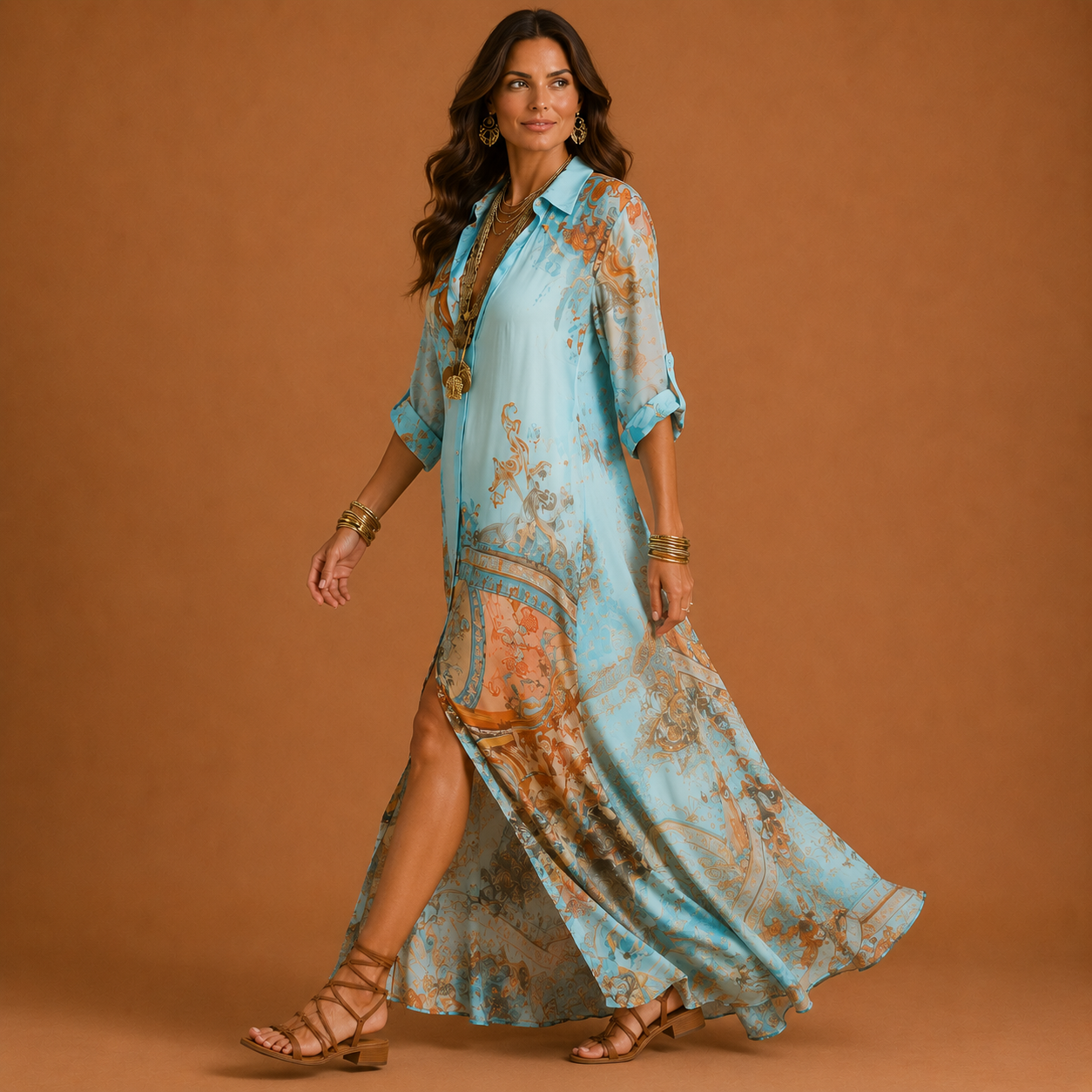 MARIA | ELEGANT MEDITERRANEAN BLOUSE DRESS