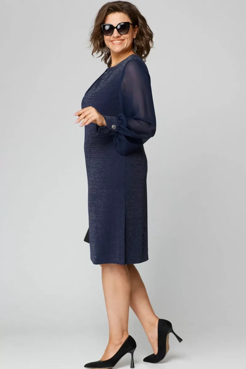 Loredana - Elegant Black Dress with Chiffon Sleeves