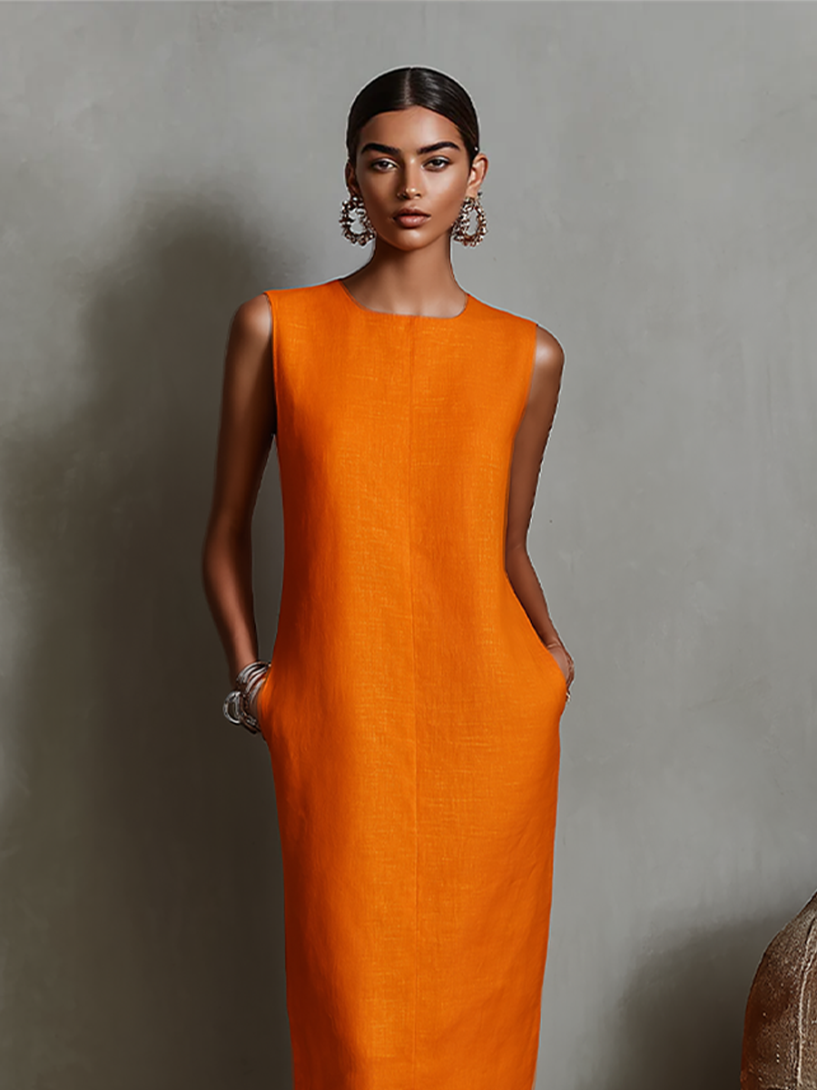 MAUREEN™ | MIDI DRESS WITH POCKETS