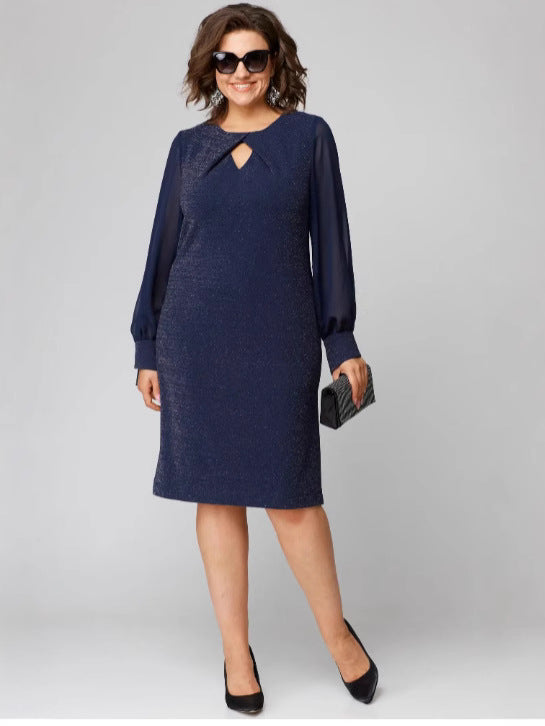 Loredana - Elegant Black Dress with Chiffon Sleeves