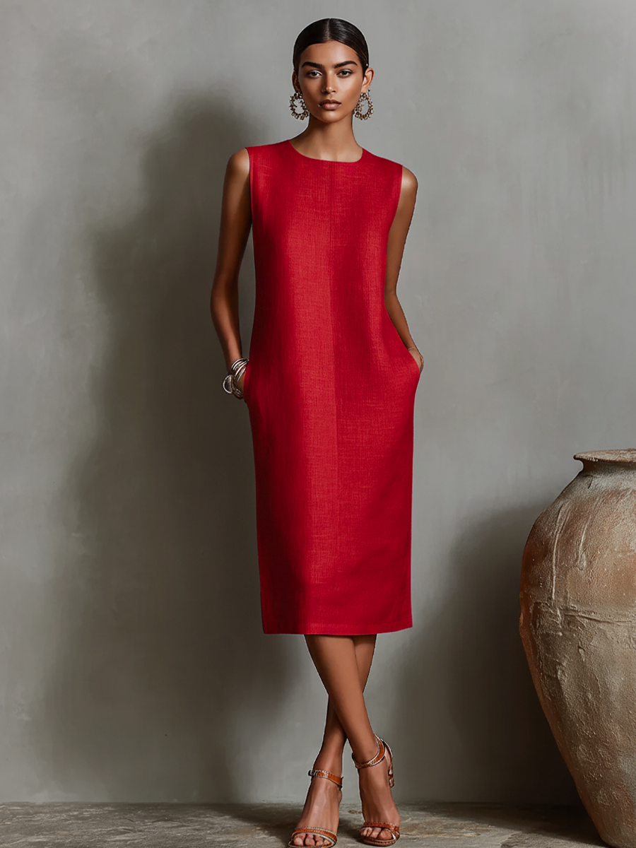 MAUREEN™ | MIDI DRESS WITH POCKETS