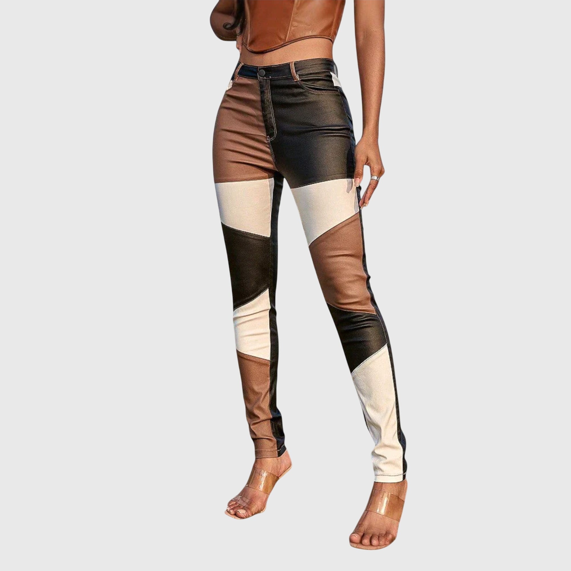 Clara | Tube Pants with Color Block Pattern