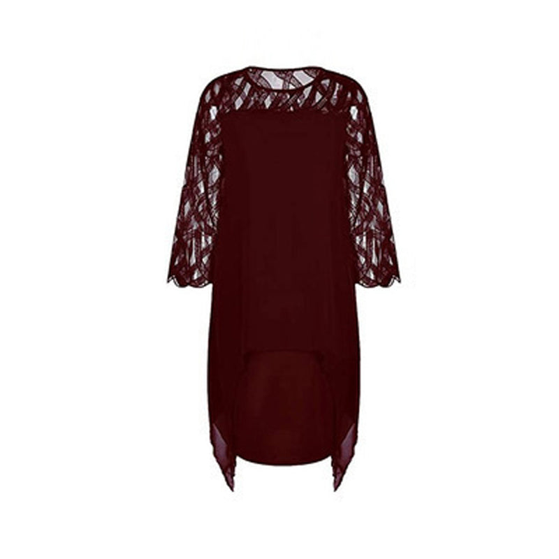 Camilla - Asymmetric Black Dress with Transparent Sleeves