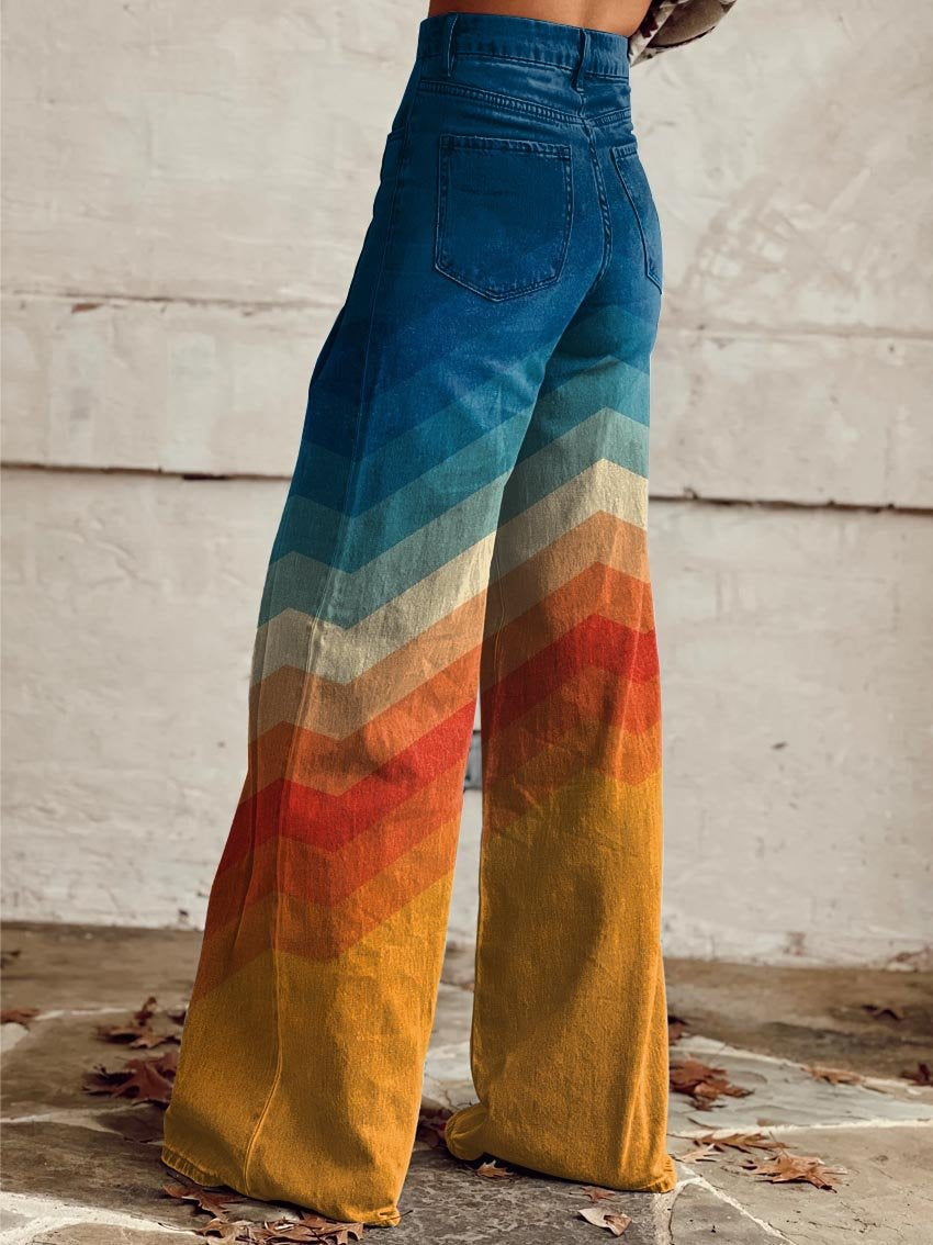 LÉA - ELEGANT RETRO ZIGZAG PANTS