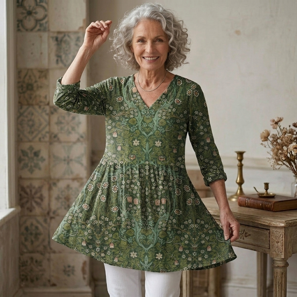 SOPHIA | VINTAGE FLORAL V-NECK SHIRT