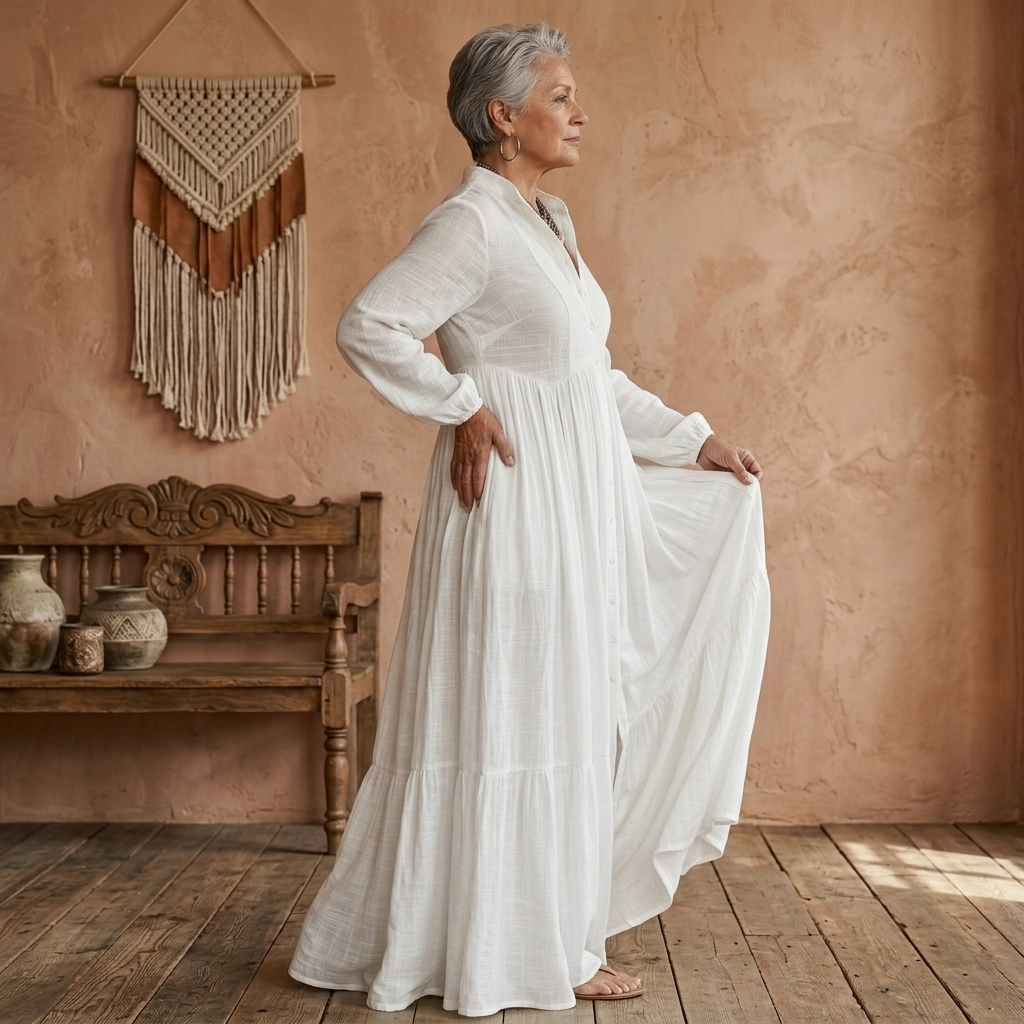 SERENA | FLOWING BUTTON-FRONT MAXI DRESS