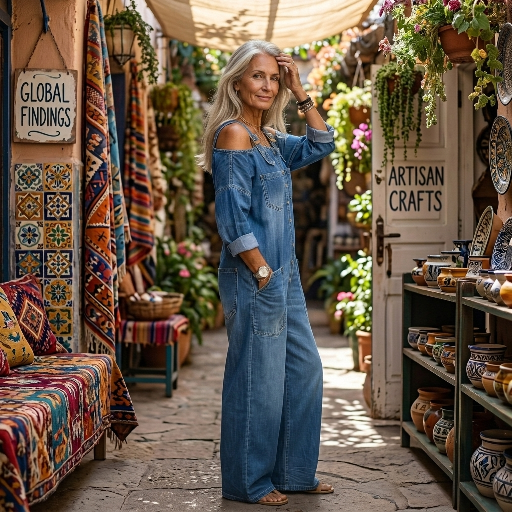 SOPHIA | OFF SHOULDER DENIM JUMPSUIT