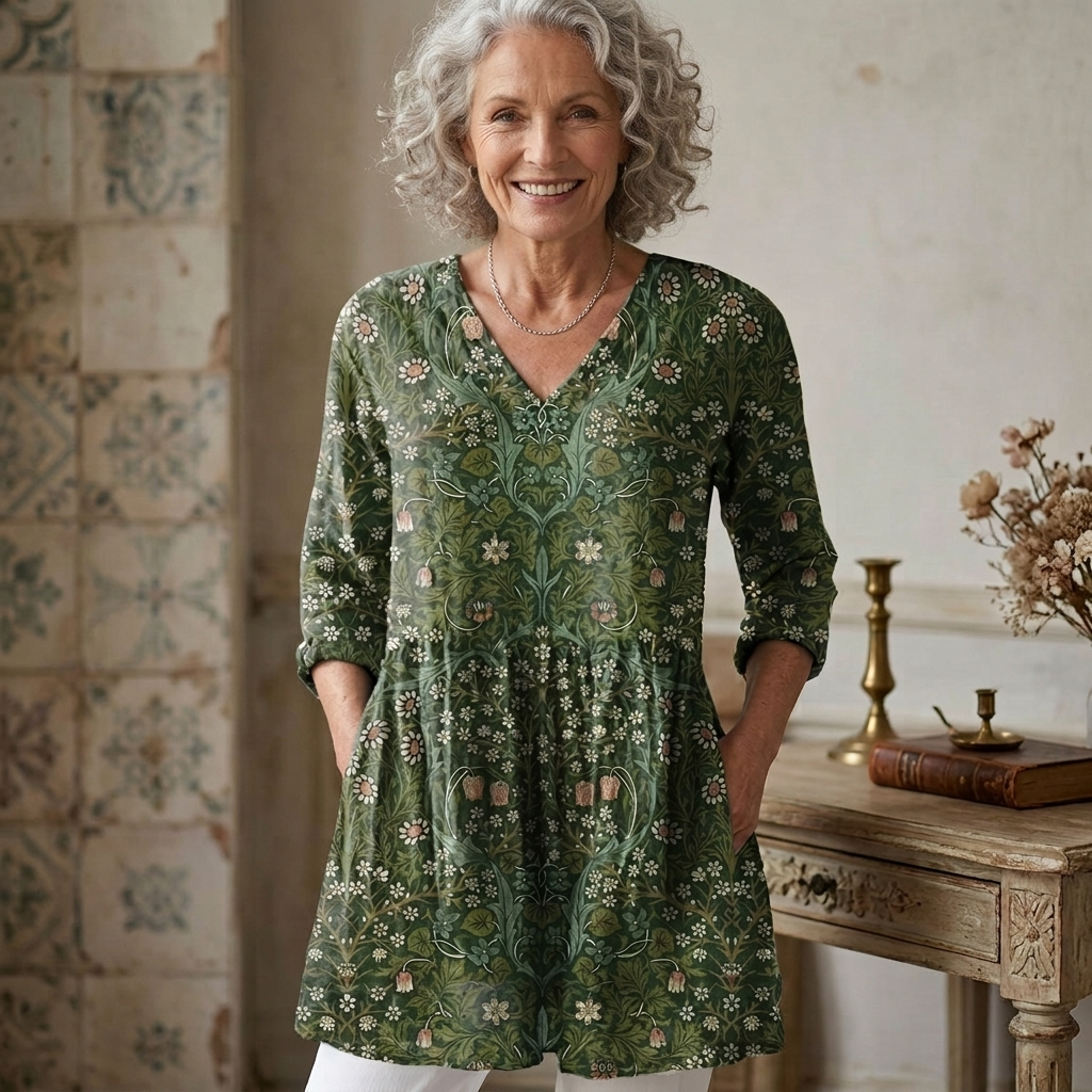 SOPHIA | VINTAGE FLORAL V-NECK SHIRT