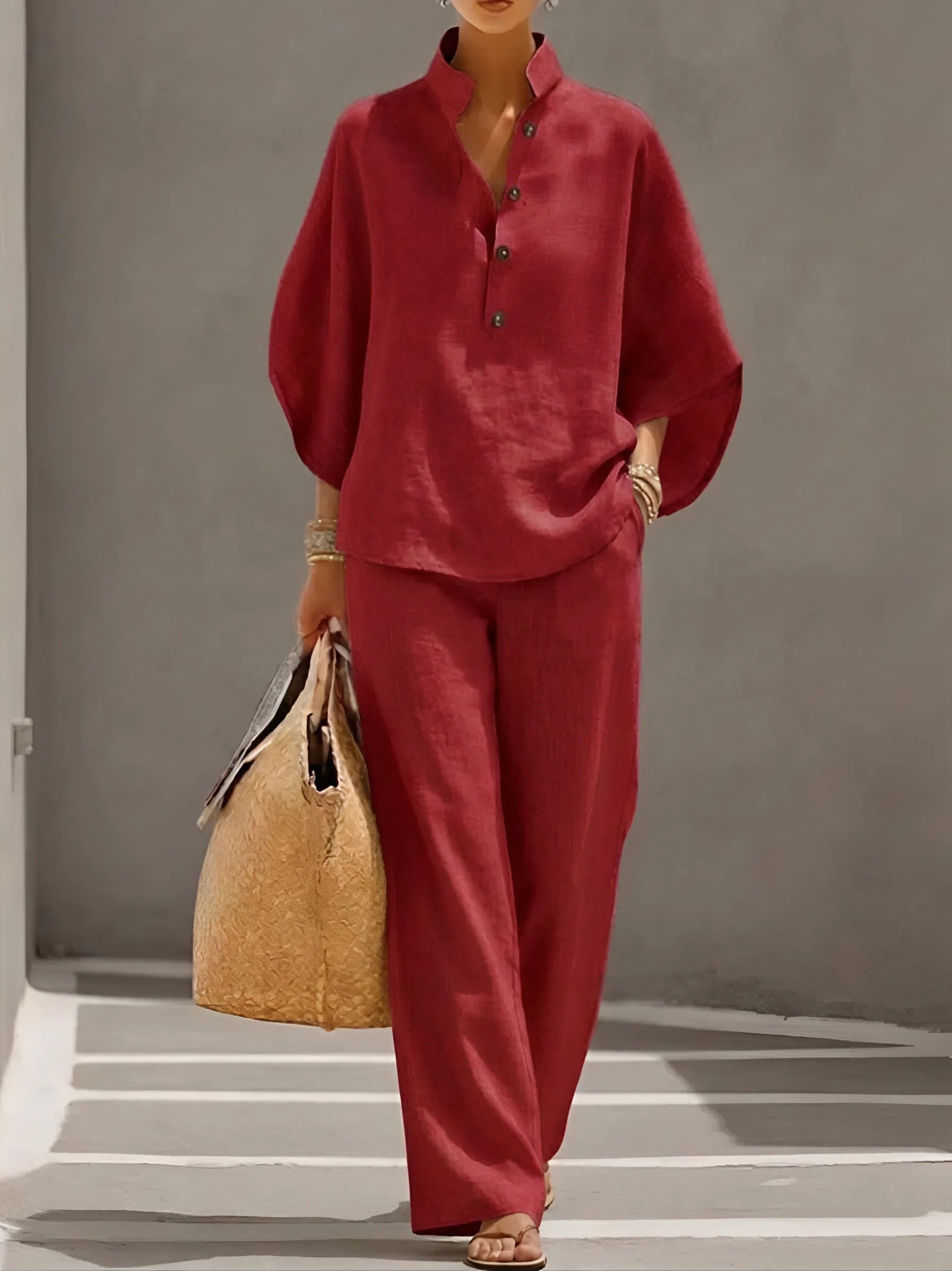 ELLEN™ – LINEN COTTON TWO-PIECE SET
